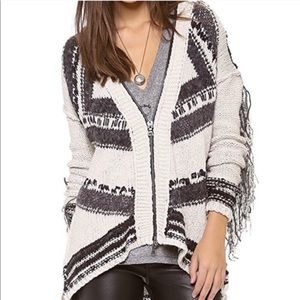 Free People Zipper Fringe Cardigan